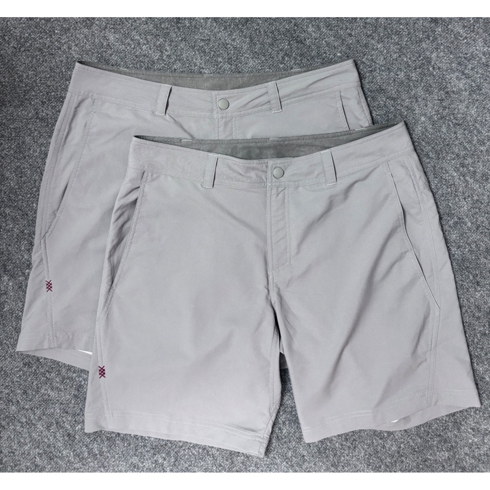 Lot Of 2 Rhone Shorts Mens 36 Gray Performance Stretch Flat Front Preppy Golf